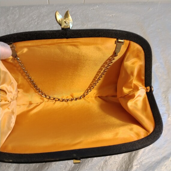 Vintage Black Evening Bag Clutch Handbag - image 4