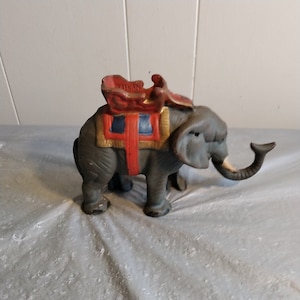 Vintage Cast Iron Elephant Mechanical Piggy Bank