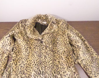 Vintage Liz Claiborne Faux Fur Leopard Print Coat