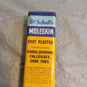 Vintage Dr Scholl's Moleskin Tin, Foot Plaster, Medical Advertising Tin image 2