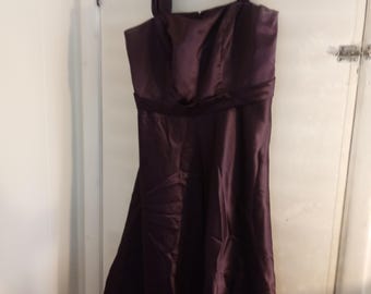 plum bridesmaid dresses davids bridal Davids bridal bridesmaid dress PLUM COLOR ONLY Halter Top ruched Waist Size 6