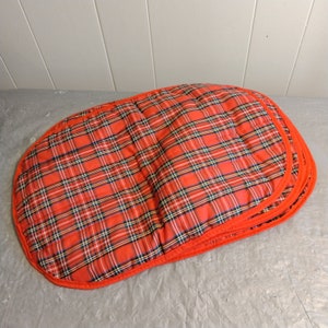 4 Vintage Red Plaid Placemats 18x13&quot; Cloth Placemats