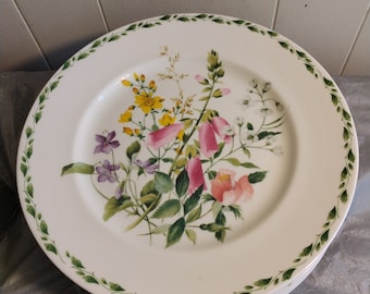 Set of 4 Queen&#39;s Royal Horticultural Society The Garden Dinner Dishes, Floral Dinner Plates