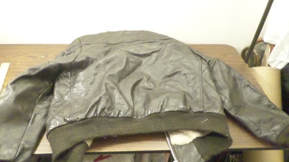 Vintage Cooper Leather Bomber Jacket 42, Mens Bro… - image 7
