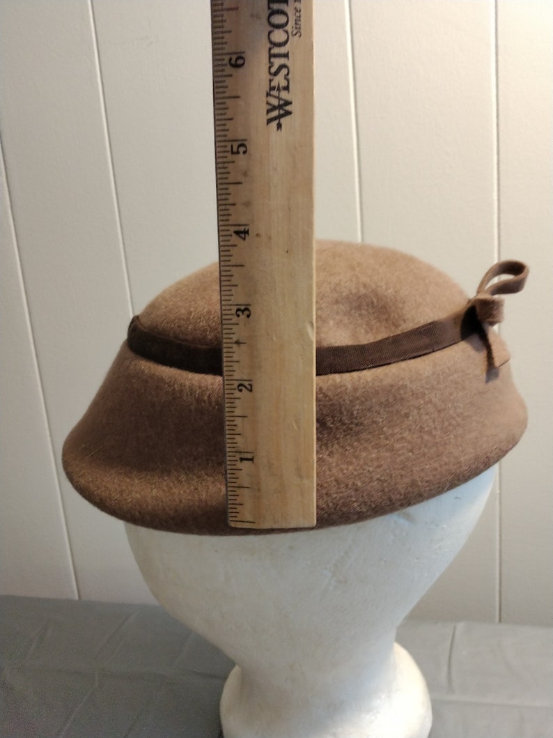 Vintage Glenover Brown Wool Womans Hat, Church Hat image 3