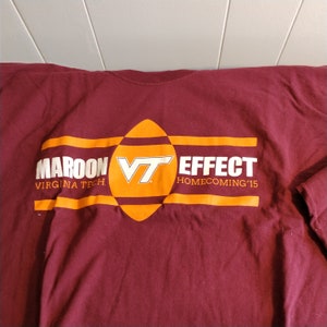 2 sided Vintage Long Sleeve Virginia Tech T Shirt, There&#39;s No Place Like Lane Maroon Effect
