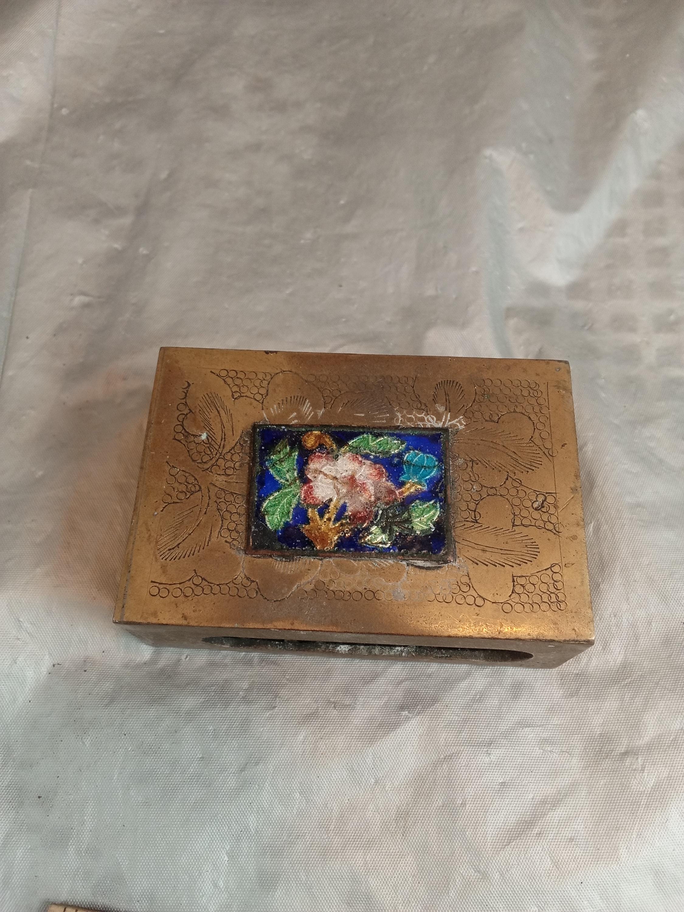 Vintage Matchbox Holder Enamel - Etsy