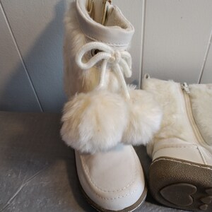 White Faux Fur Toddler Winter Boots 10 image 3