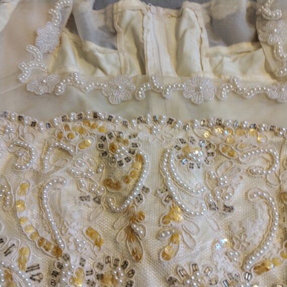 Vintage Beaded Wedding Dress, Bridal Gown - image 2