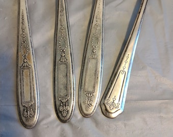4 tenedores de cucharas de plato comunitario vintage