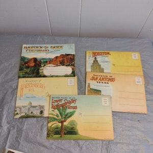 Lot Vintage Souvenir Postkarte Bilderbücher, Ausklappbare Postkarten