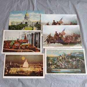 6 cartes postales vintage George Washington, capitale des États-Unis, de la Maison-Blanche
