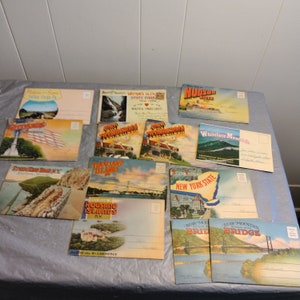 13 cartes postales dépliantes vintage de l'État de New York à New York