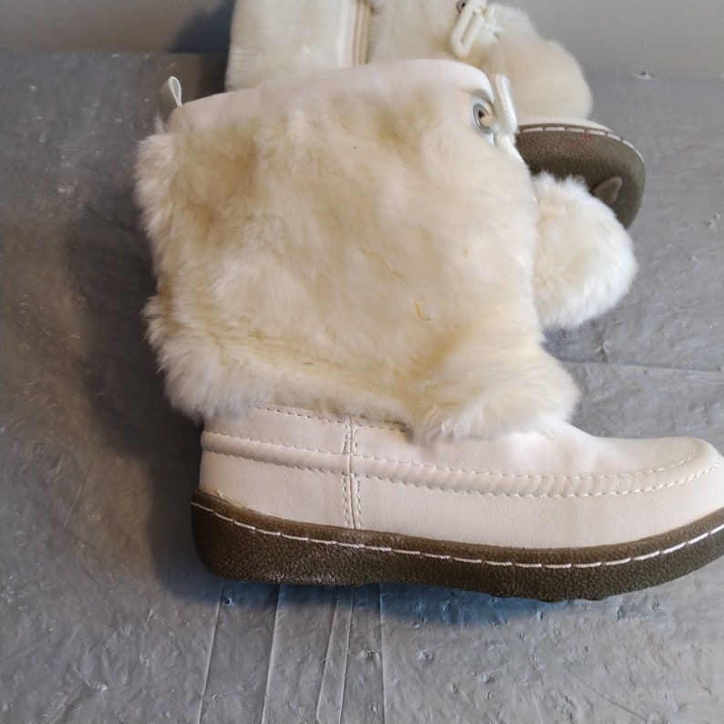 White Faux Fur Toddler Winter Boots 10 image 4