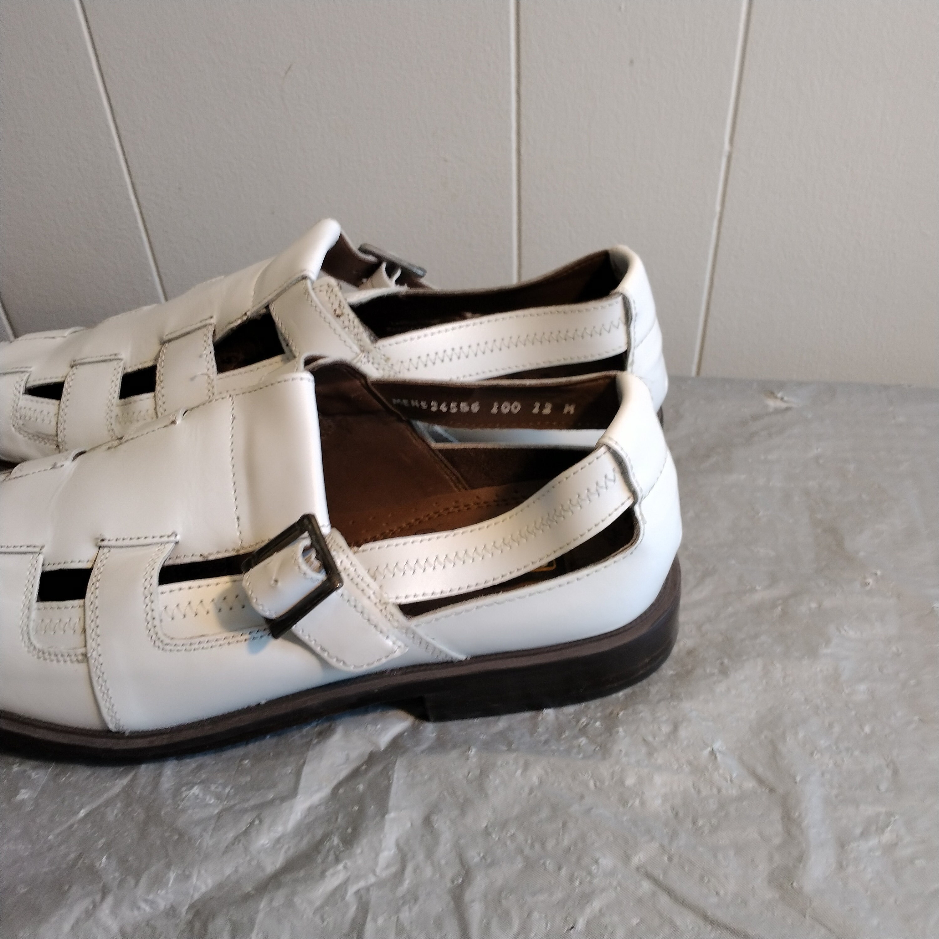 Slightly Used Men Size 12M White Stacy Adams Sandals. Mens Stacy Adams Shoes 12M, Mens White Dress Sandals - Etsy  main image 4