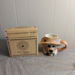 Vintage 1998 Boyds Bears Sra. Bruin taza de té de la tarde, cerámica Bearware