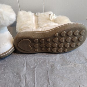 White Faux Fur Toddler Winter Boots 10 image 2