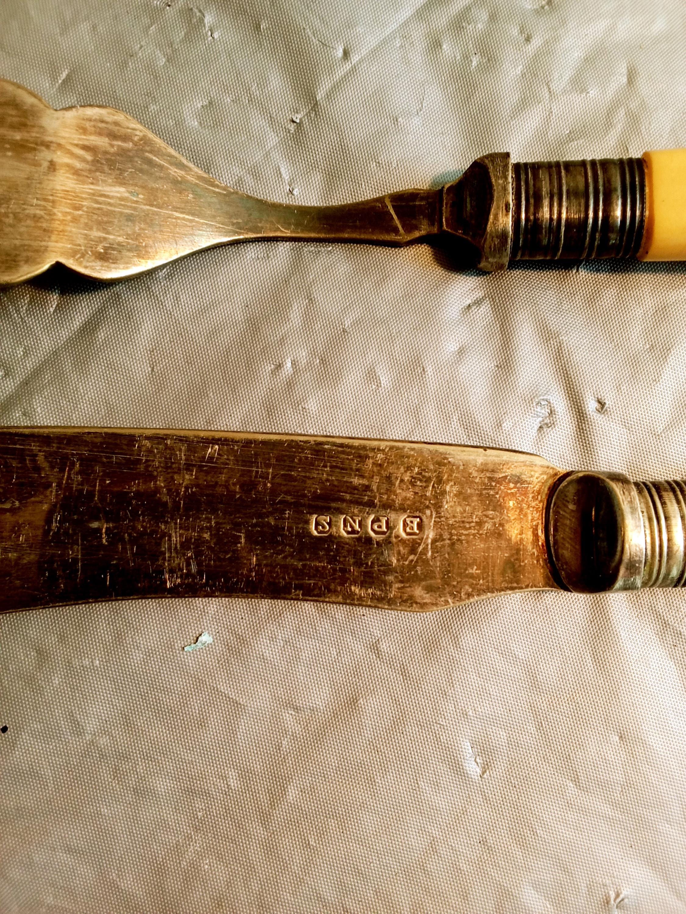 英国ヴィンテージ フィッシュナイフ＆フォーク 12本セット EPNS