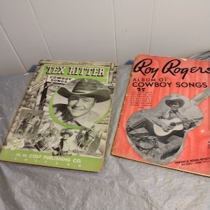 1940s Sheet Music Books, Roy Rogers Sheet Music, Tex Ritter Sheet Music