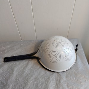 Vintage Enamelware Strainer Colander