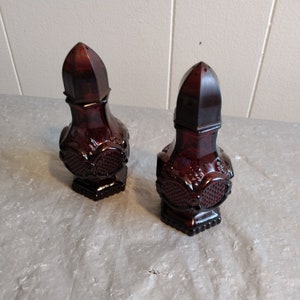 Vintage Ruby Red Avon Cape Cod Salt & Pepper Shakers