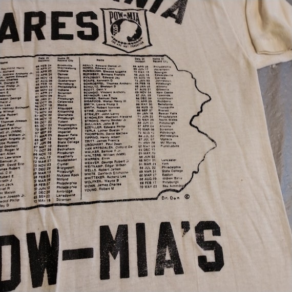 Vintage PA POW MIA Not Forgotten T Shirt with 118… - image 8