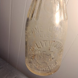 Vintage M Litvinoff Vaux Halls NJ Milk Bottle, Quart Milk Bottle