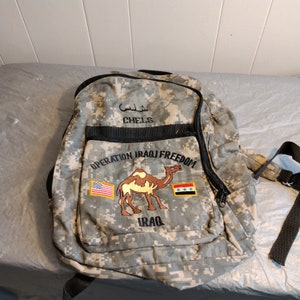 Vintage Military Operation Iraq Freedom Camo Backpack