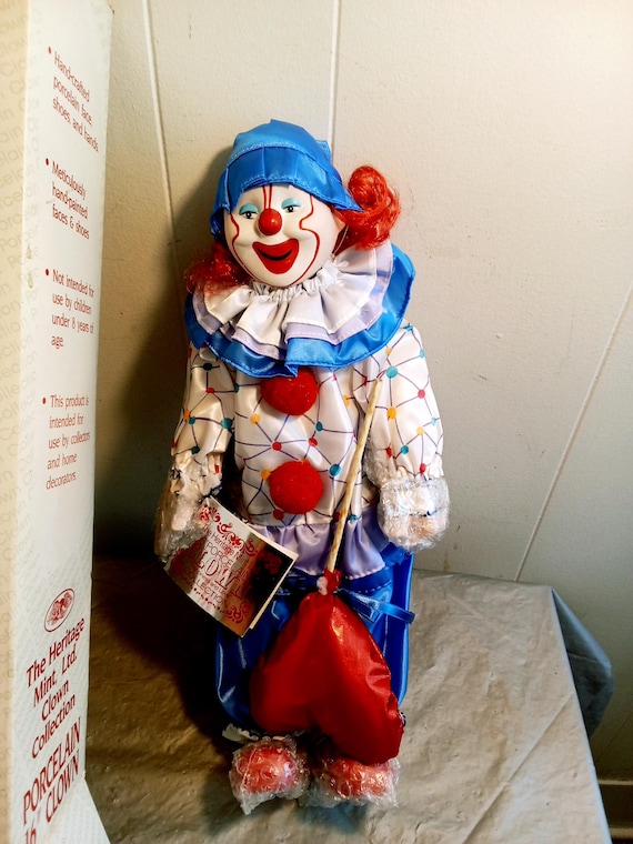 1989 Heritage Mint Loveable Louie Porcelain Clown Doll 16