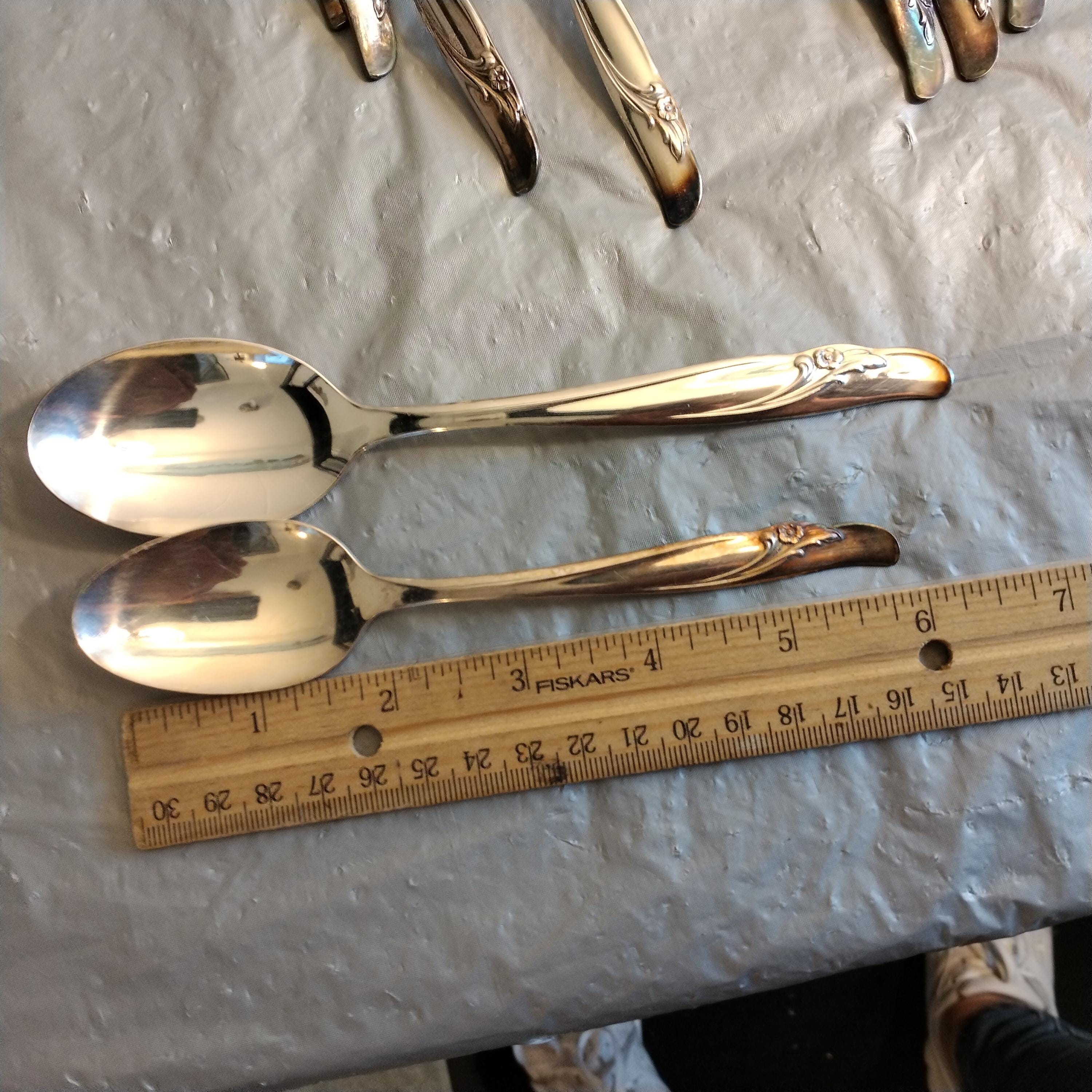 46 Pc Rogers & Bros Floral Exquisite Silverware Set, Reinforced