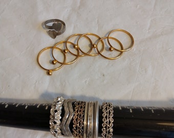 Lot Assorted Vintage Rings, Stackable Rings, Ring Bands, Avon Cameo Ring