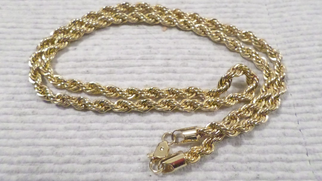 BMNY 24K GP Rope Chain Necklace 23 1/2 - Etsy