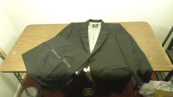 Vintage Lavin Black Tuxedo Jacket & Pants, Boyd's… - image 1