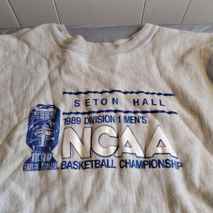 1989 Chamption Seton Hall NCAA Basketball Championship Sweatshirt XXL, Look & Read Description