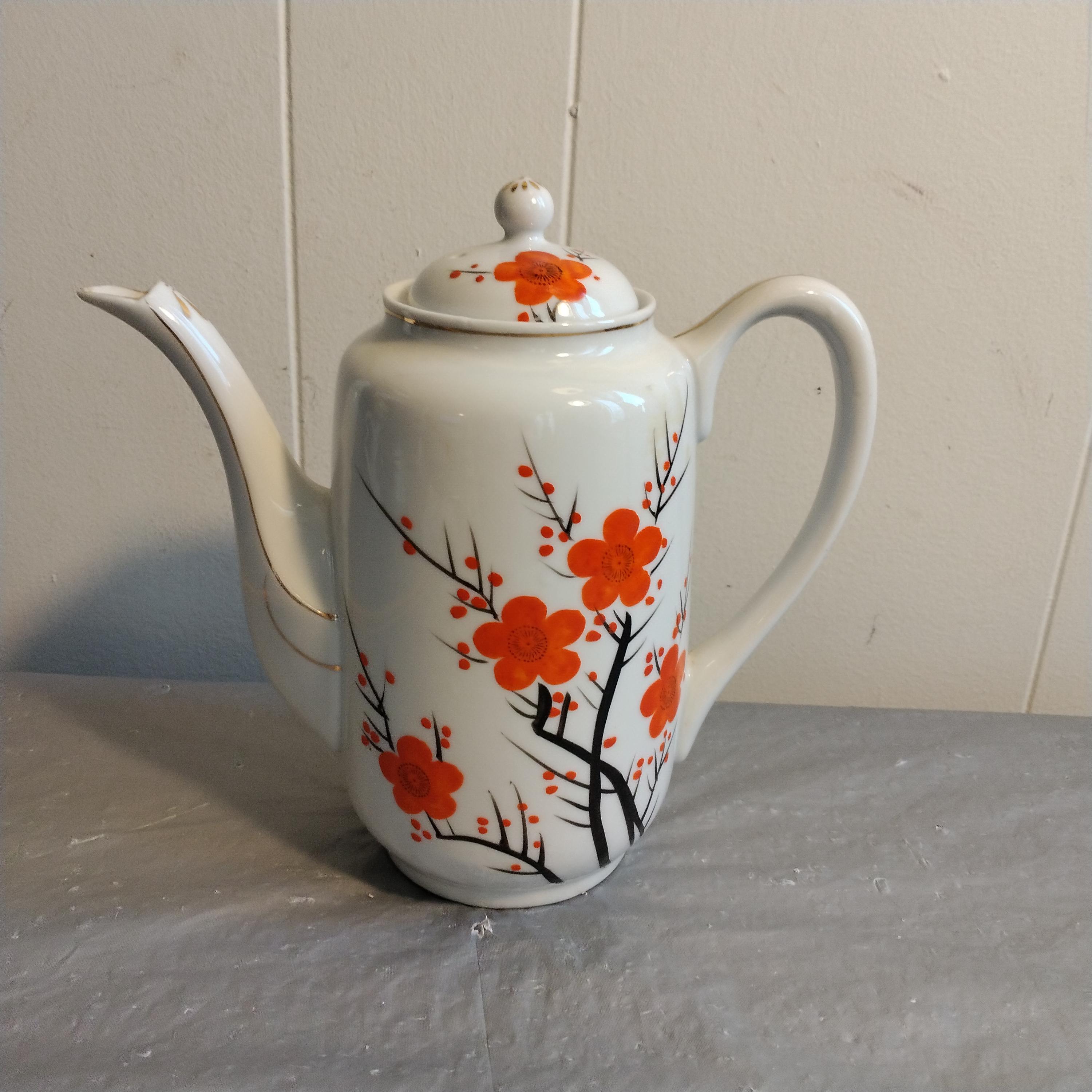 Vintage Hand Painted Occupied Japan Orange Poppy Teapot - Etsy