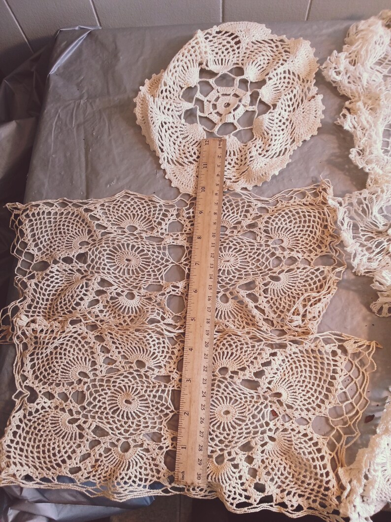 Lot Vintage Crochet String Doilies, Read Description - Etsy