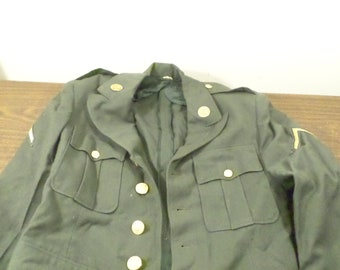 Vintage Military Army Coat, Wool Serge Coat 36R