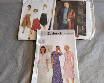 3 Uncut McCalls Pattern 4226 4153 Butterick Pattern 3376 Size 12-18