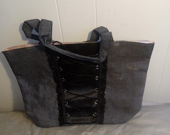 Victoria's Secret Corset Front Tote Shoulder Bag