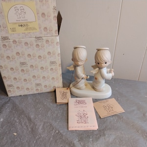 1982 Vintage Enesco Precious Moments Figurine E-2351, Holy Smokers, Enesco Angels