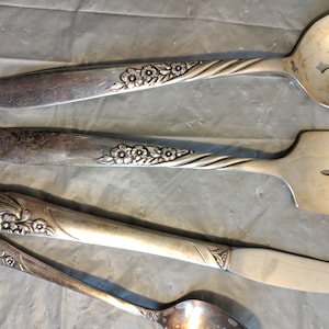 4pc Wm Rogers Onieda Serving Spoon & Fork Community Spoon