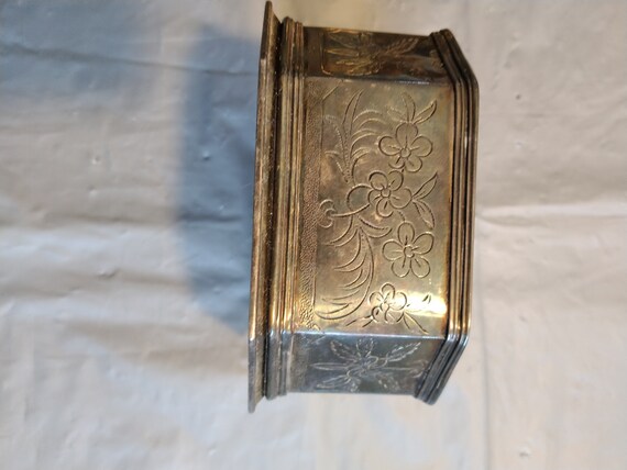 1984 MMA Silver Plate Trinket Box with Bird Flora… - image 7