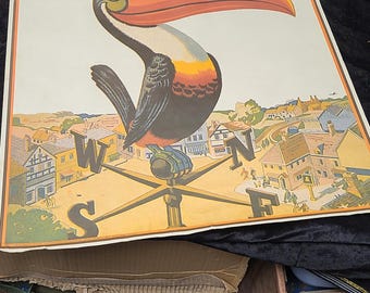 20x30" Vintage Guiness Toucan Art Poster, Read Description