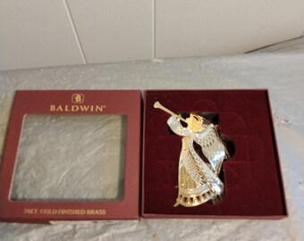 Baldwin/ Limited Edition/ 24kt Gold Finished Brass Messenger Angel 