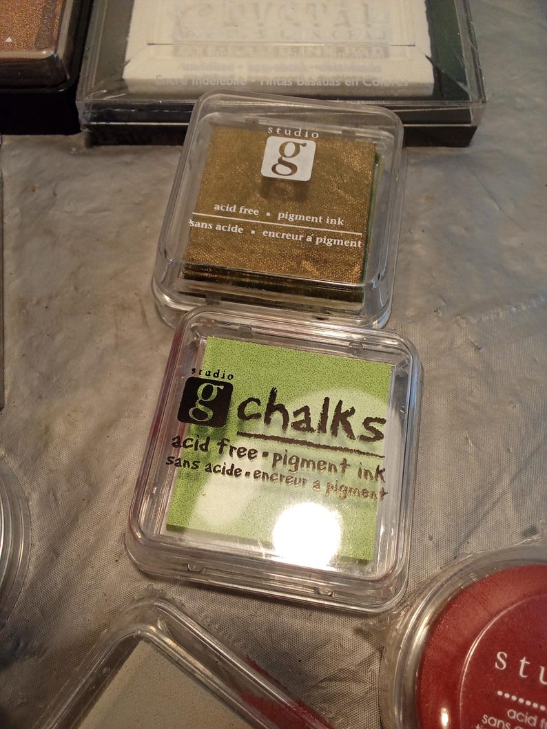 Assorted Lot Embossing Powder, Ink Stamp Pads, Pigment Ink - Etsy