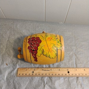 4 1/4&quot; Vintage Koszeg Wood Wine Barrel, Decorative Barrel