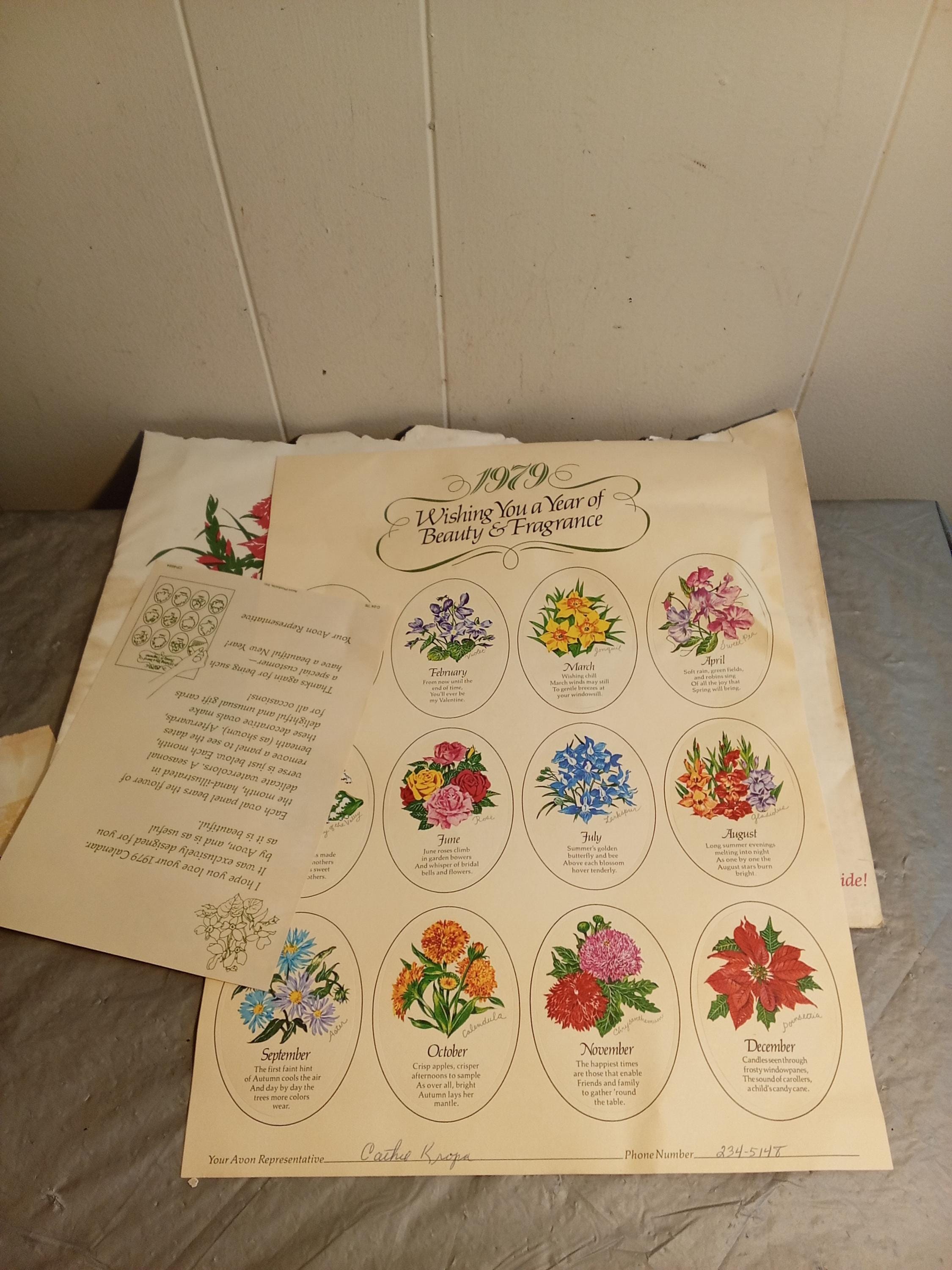 Vintage 1979 Avon Flower Calendar - Etsy