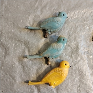 3 Vintage Celluloid Bird Bulbs