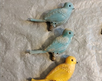 3 Vintage Celluloid Bird Bulbs