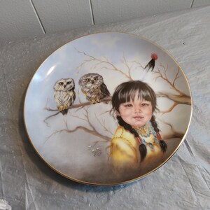 1990 Artaffects Fast Friends Collectors Plate by Perillo, Child & Owls Plate